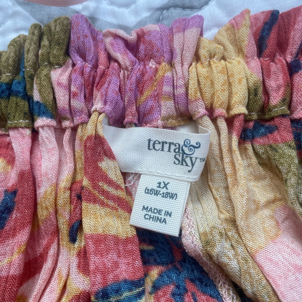 Terra & Sky Off the Shoulder Floral Blouse Women’s Size 1X (16W - 18W) - Picture 9 of 13